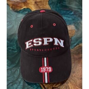 ESPN Sports Center 1979 Cap Hat Adult Adjustable Black 100% Cotton